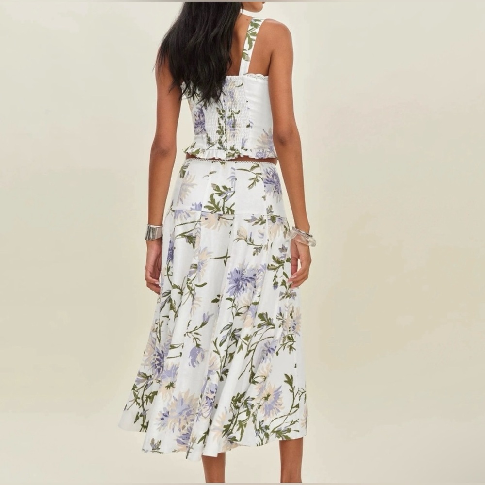 Reformation Anatolia Linen Two Piece Top And Skirt Set nwt - Picture 4 of 8